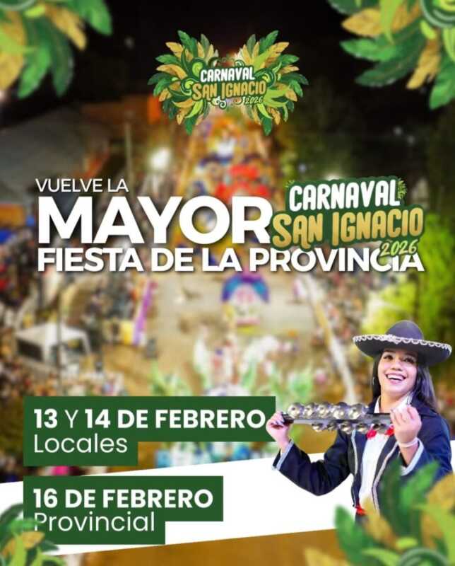 Carnavales Provinciales 2026: esta noche Misiones vibra en San Ignacio 2 San Ignacio vive hoy los Carnavales Provinciales 2026