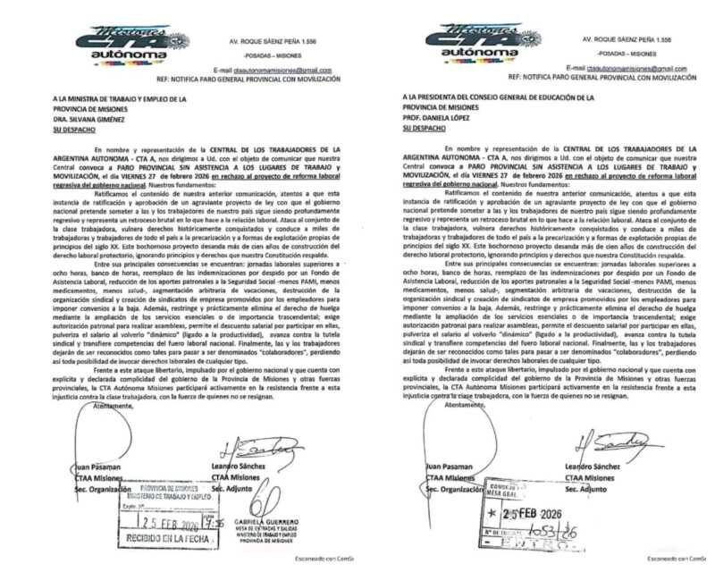 CTA Autónoma Misiones convocó a paro y movilización contra la reforma laboral 2 WhatsApp Image 2026 02 25 at 16.13.43 - 1