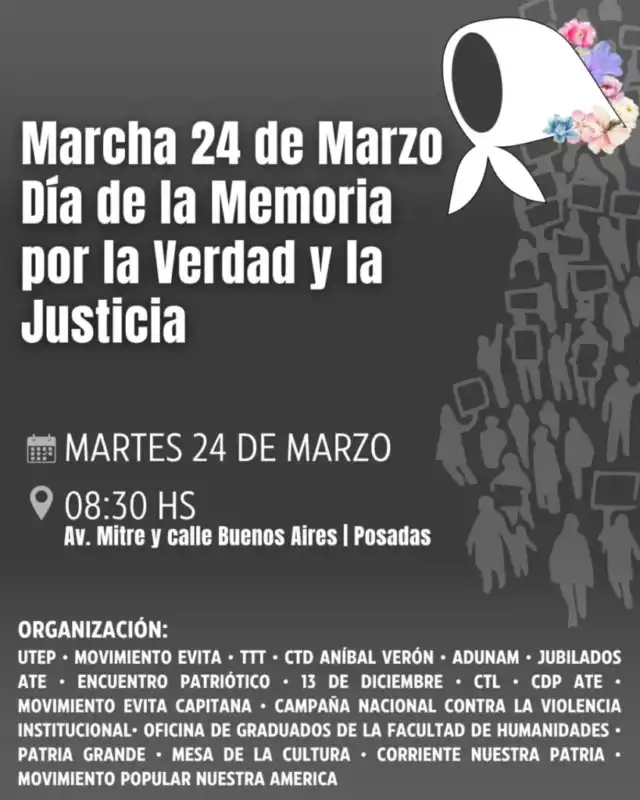 La memoria se expresa en Misiones con marchas, vigilia y propuestas culturales abiertas a la comunidad.