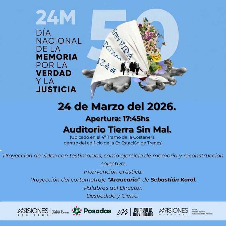 La memoria se expresa en Misiones con marchas, vigilia y propuestas culturales abiertas a la comunidad.