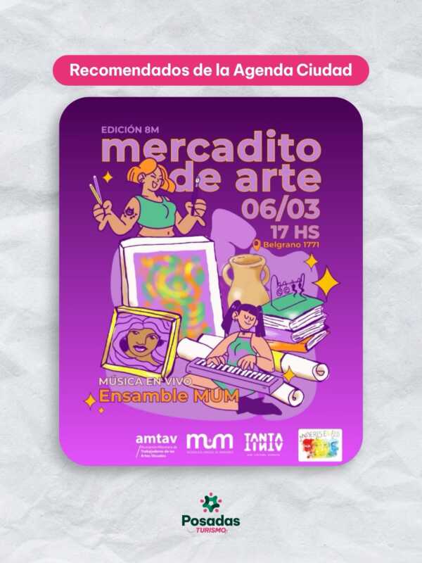 Agenda cultural del 8M en Posadas: arte, música y encuentros 2 Posadas celebra el 8M con ferias, música y espacios de encuentro