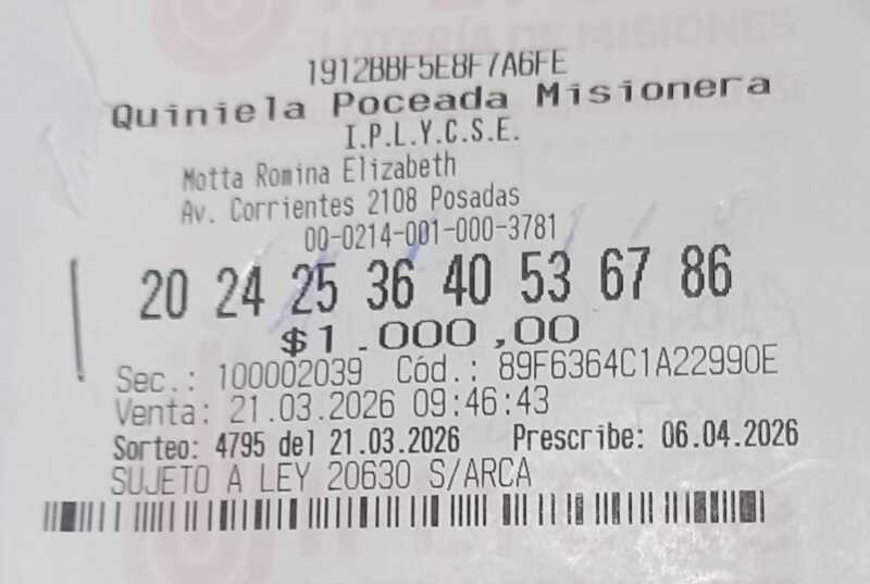 Jubilado se llevó casi 30 millones con la Poceada: “este premio será un gran alivio” El jubilado posadeño ganó más de $29 millones tras dos años jugando los mismos números.