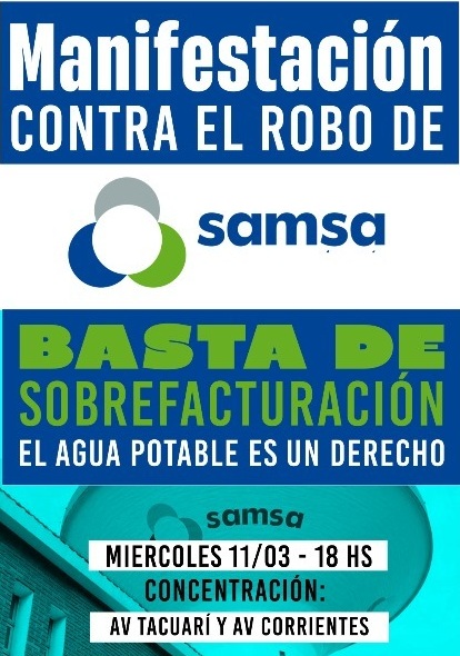 Posadas: convocan a una movilización contra SAMSA por el aumento de las facturas de agua 1 Posadas