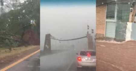 Fuerte temporal en el este de Paraguay: granizo, destrozos y cortes de luz cerca de Misiones temporal en Paraguay