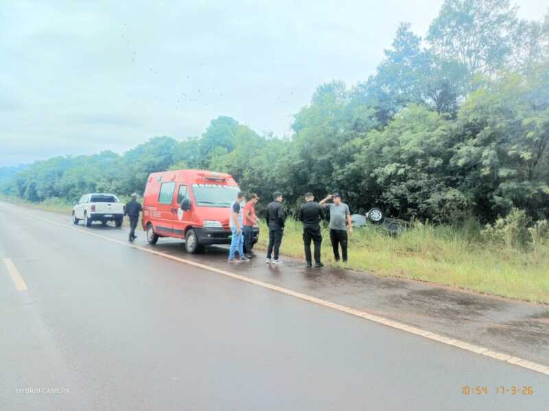 San Pedro: auto despistó en la Ruta 14 y no hubo heridos WhatsApp Image 2026 03 17 at 16.26.40 - 1