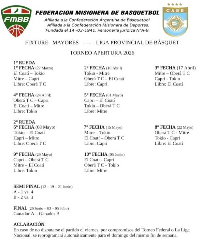 Básquet: Con cinco equipos, este viernes arranca el Apertura de la Liga Provincial 2 WhatsApp Image 2026 03 25 at 19.37.16 - 1