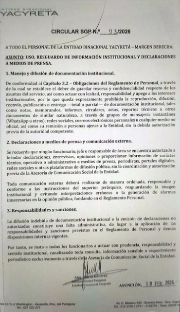 EBY: guardianes del silencio tienen salarios VIP de más de G. 37 millones 3 eby paraguay 3 - 2
