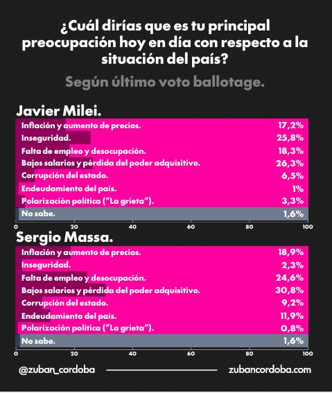 Poder adquisitivo y empleo encabezan las preocupaciones: qué revela la encuesta DDD de febrero 10 preocupaciones por voto - 9