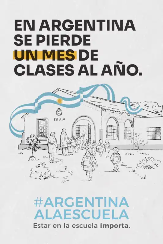 “Se pierde un mes de clases por año”: alerta por el deterioro del tiempo escolar en Argentina 4 Flyer Campana Nacional por el Tiempo Escolar - 3
