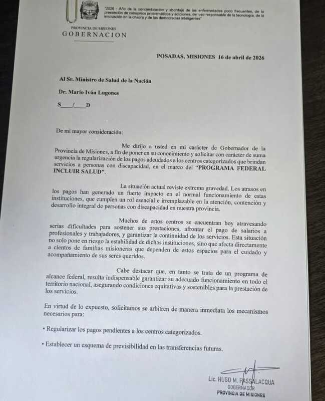 Misiones reclama a Nación pago urgente a centros de discapacidad 1 Misiones