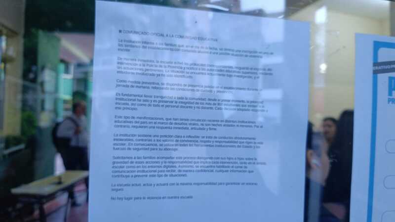 Fuerte ausentismo en algunos colegios de Posadas tras amenazas de tiroteo 6 comunicado - 5