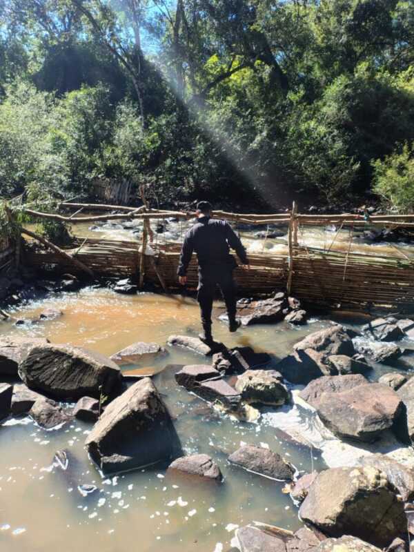 Desmantelaron ocho trampas ilegales de pesca en arroyos de Ruiz de Montoya trampas