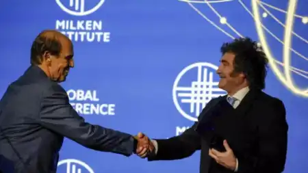Javier Milei cerró su gira en Estados Unidos con un discurso ante empresarios e inversores en el Instituto Milken de Los Ángeles.