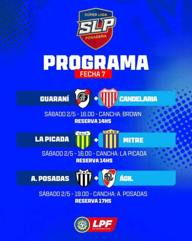 Superliga posadeña de fútbol: así se jugará la séptima fecha 1 fútbol