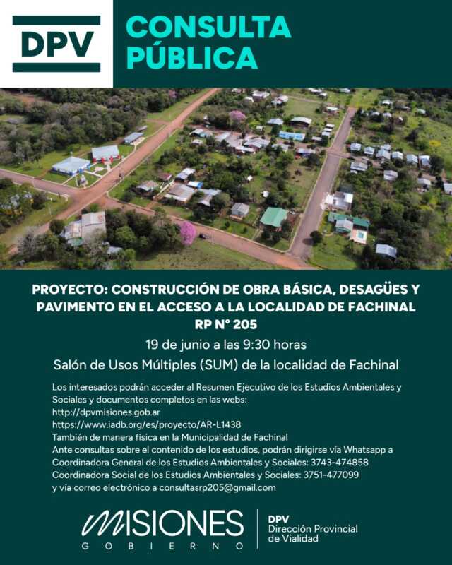 Fachinal: convocan a audiencia pública por la pavimentación del acceso sobre la RP 205 2 Fachinal