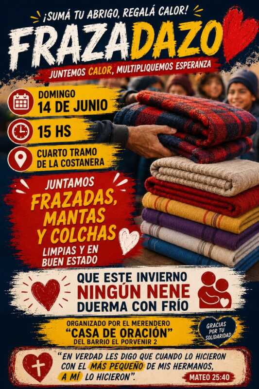 Organizan un “Frazadazo” para asistir a niños del barrio El Porvenir 2 de Posadas 2 Frazadazo