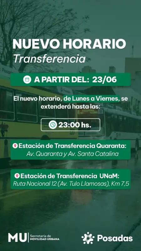Horarios transferencia y unam - 2