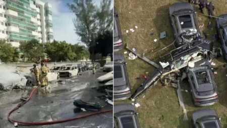 Tragedia en Río de Janeiro: dos helicópteros chocaron en pleno vuelo y murieron seis personas Río
