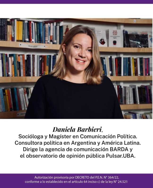 La actividad organizada por UNISUD buscará profundizar el análisis sobre opinión pública, estrategia política y comunicación electoral junto a la referente Daniela Barbieri.